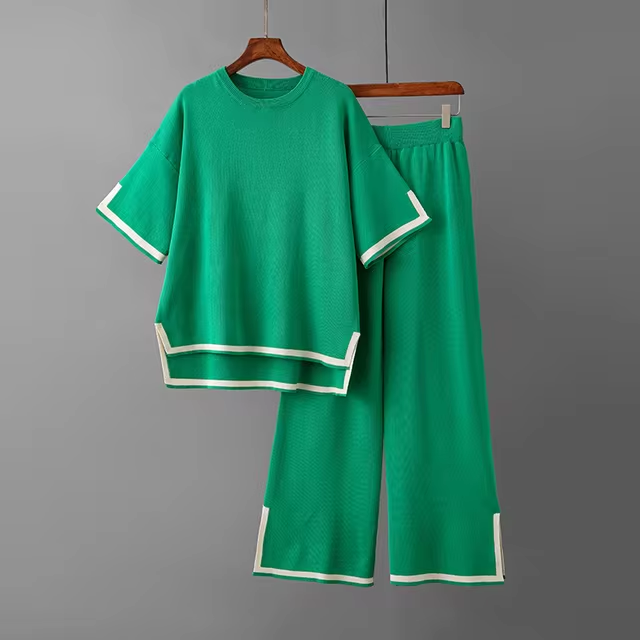 Charlotte™ - Elegante Set Co-Ord in Seta Ghiacciata a Maniche Corte