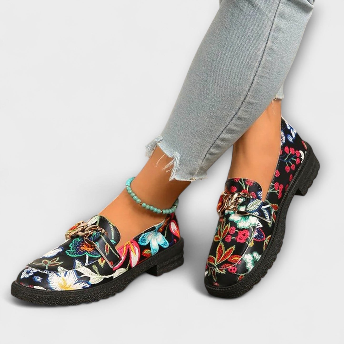 Orla – Mocassini Multicolore con Motivo Floreale