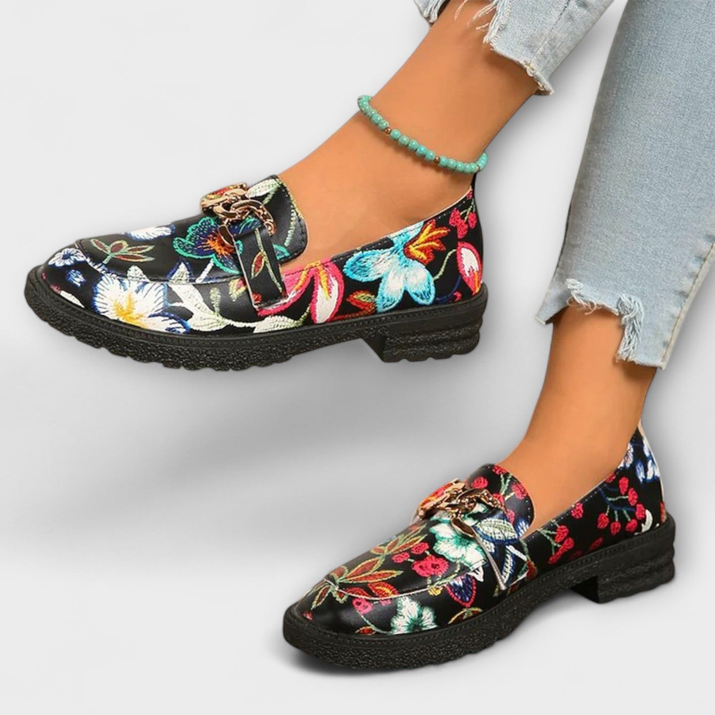 Orla – Mocassini Multicolore con Motivo Floreale