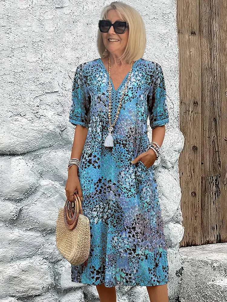 Danielle - Vestito Midi Vibrante da Donna con Tasche