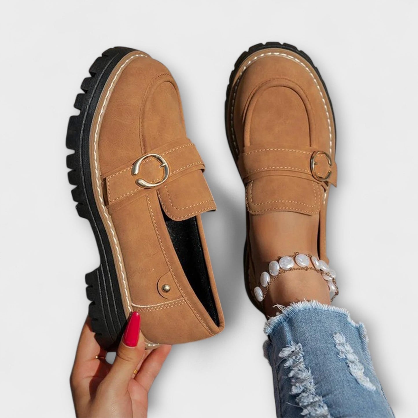 Lora – Mocassini Casual con Punta Rotonda