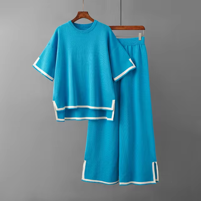 Charlotte™ - Elegante Set Co-Ord in Seta Ghiacciata a Maniche Corte