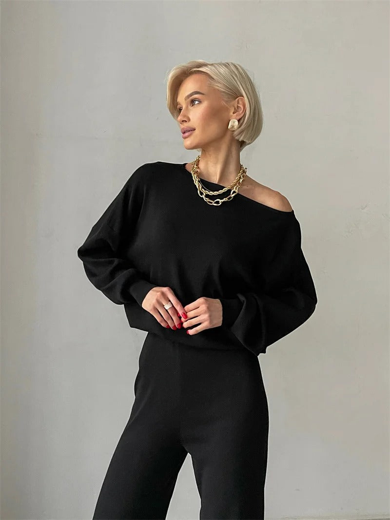 Ellie™ - Set Monocromatico Elegante in Maglia Invernale