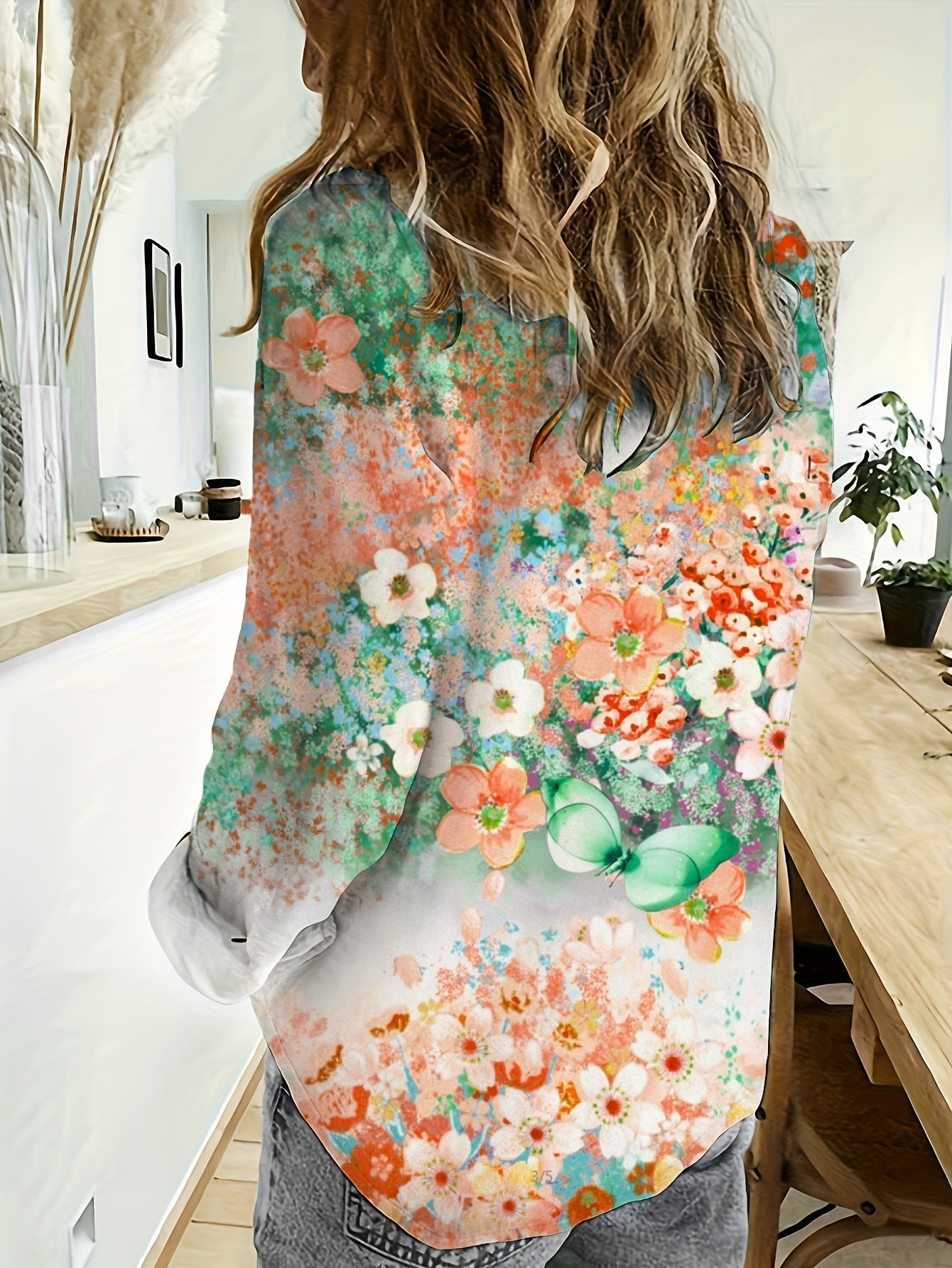 Mira™ | Camicia a maniche lunghe con colletto e stampa floreale