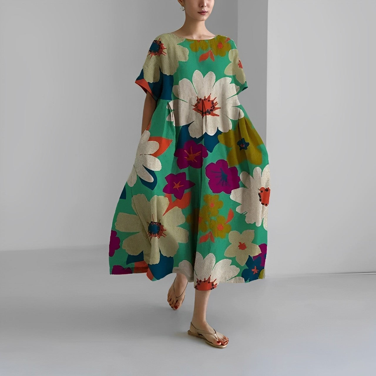 Daisy - Abito Maxi Lungo Ampio Retro