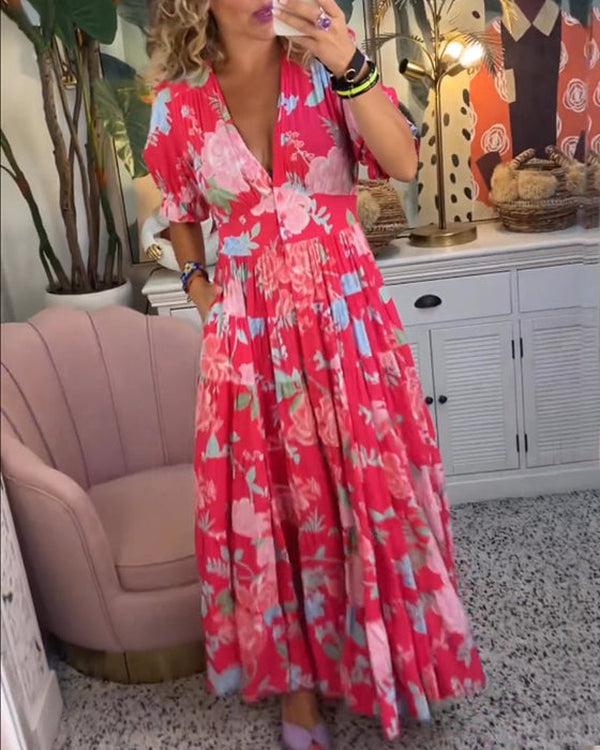 Floriana™ | Abito a Fiori Colorati