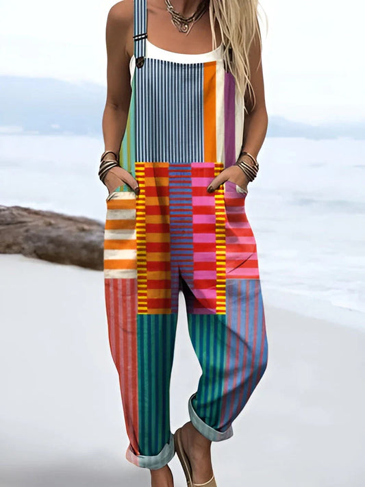Clémence | Salopette patchwork a righe