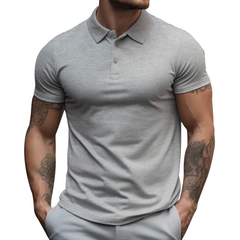 Polo da uomo a maniche corte slim fit in cotone