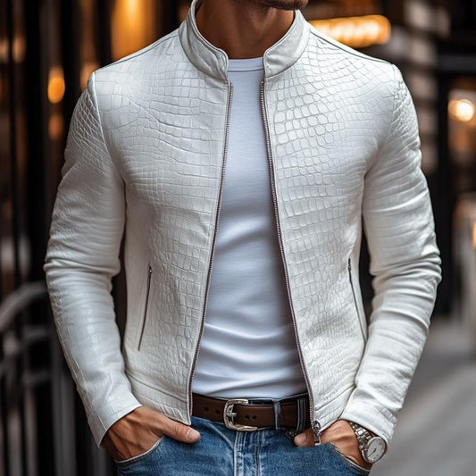 Ethan™ - Giacca con Collo Alto e Zip in Stile Pietra