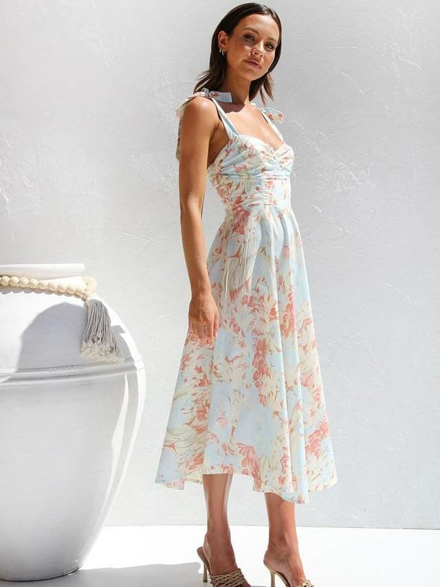 Kira™ | Abito Midi con Stampa e Spalline
