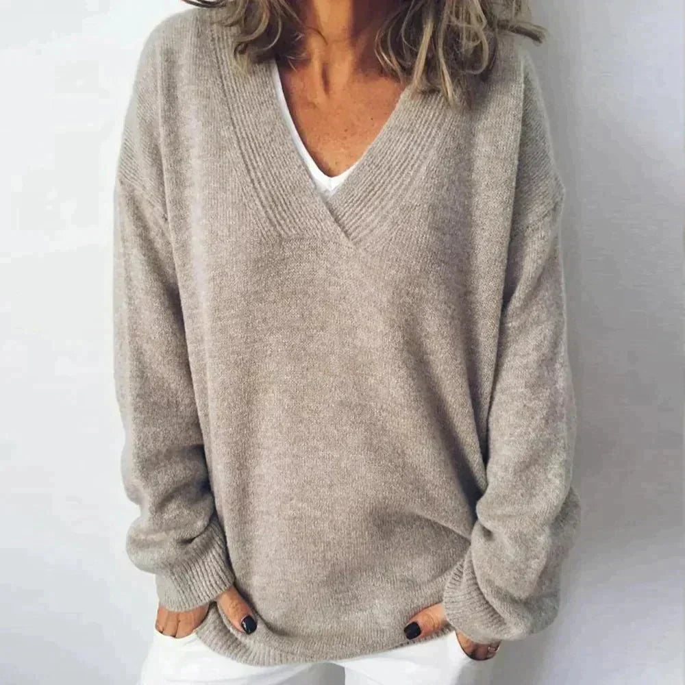 Monika - Pullover in Cashmere con Scollo a V