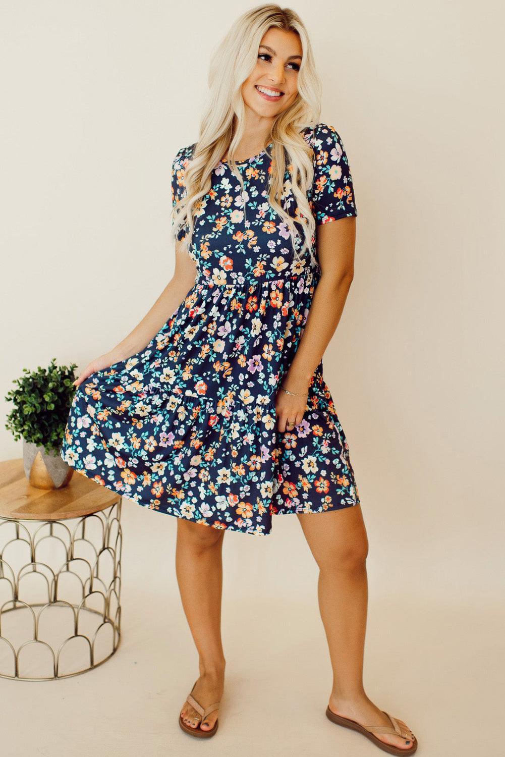 Liv™ | Abito A-Line Decorato con Fiori