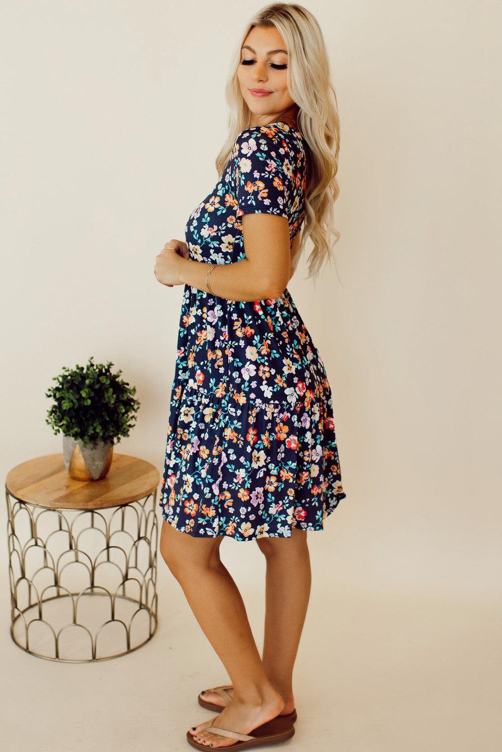 Liv™ | Abito A-Line Decorato con Fiori