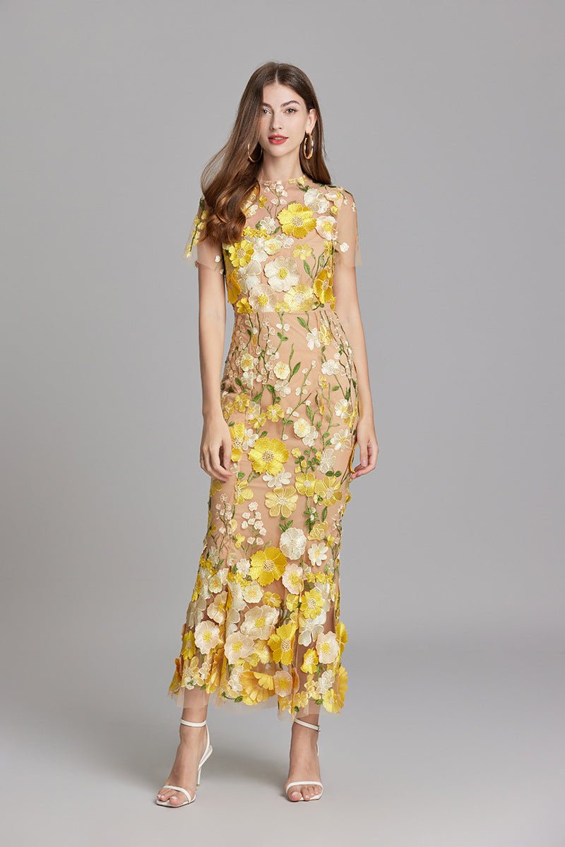 Sophia™ | Elegante Vestito Midi con Motivo Floreale