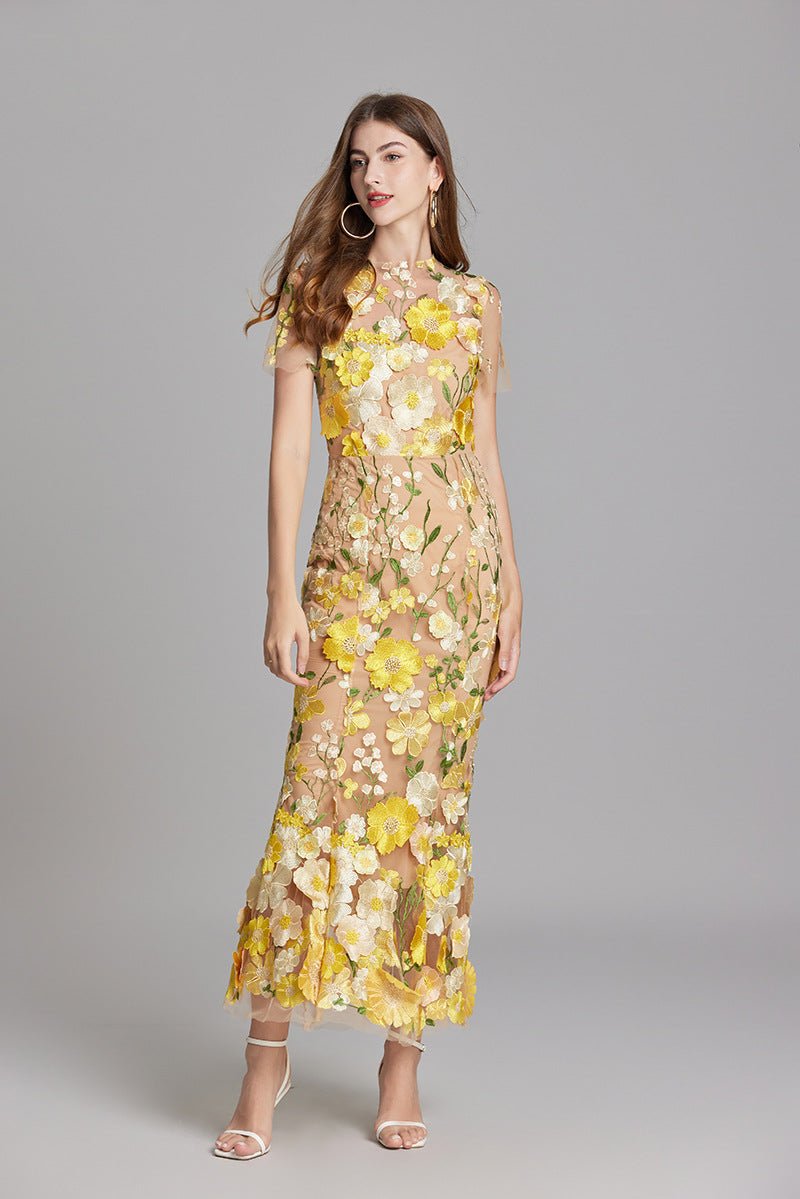 Sophia™ | Elegante Vestito Midi con Motivo Floreale