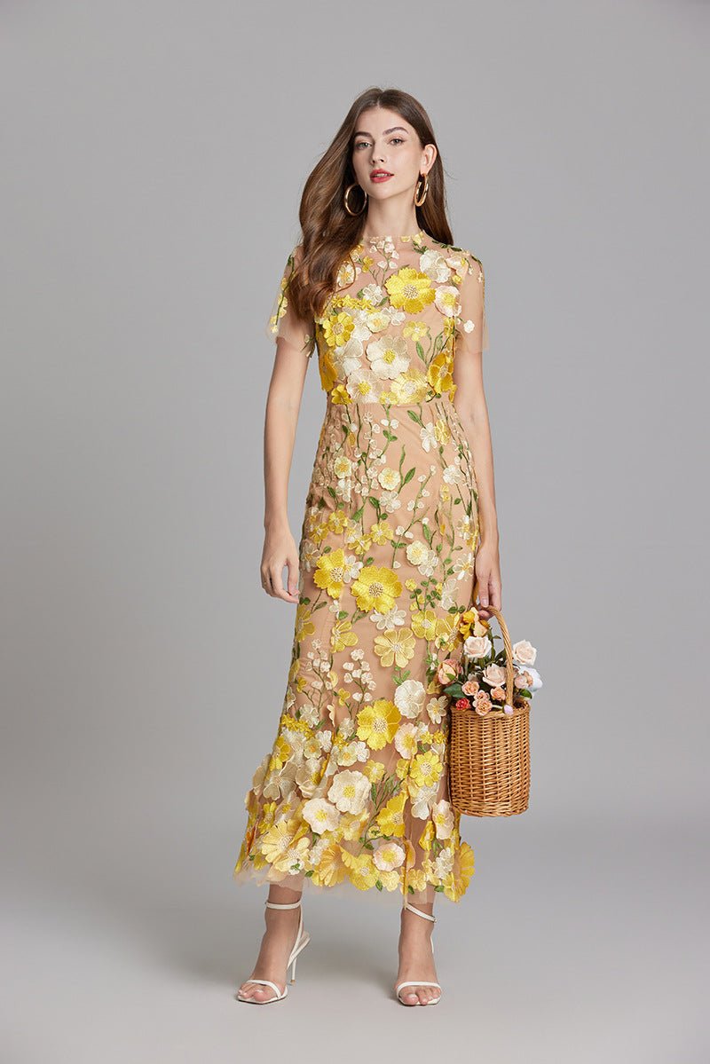 Sophia™ | Elegante Vestito Midi con Motivo Floreale