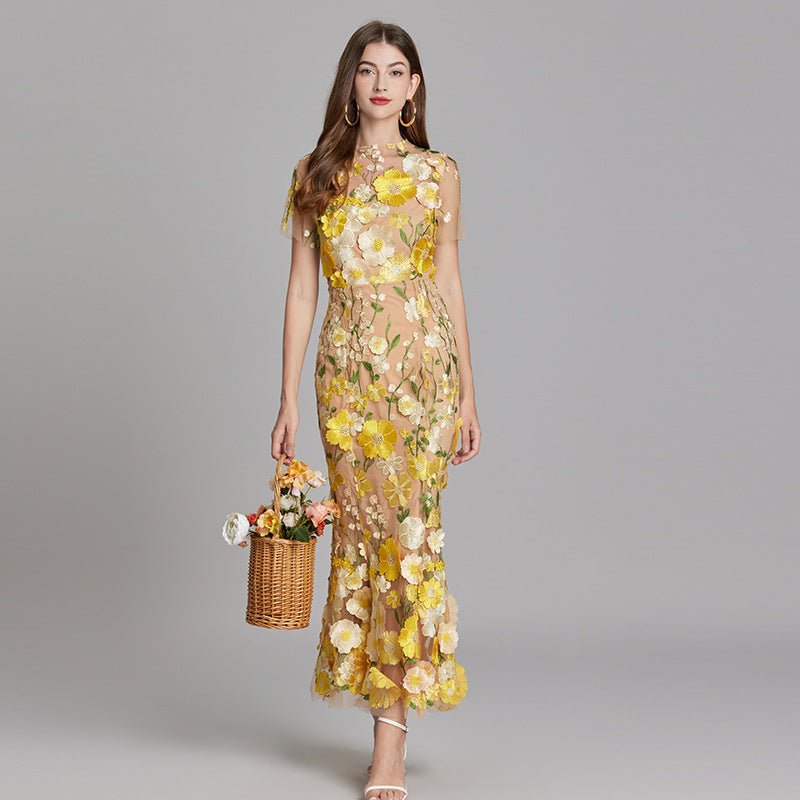Sophia™ | Elegante Vestito Midi con Motivo Floreale