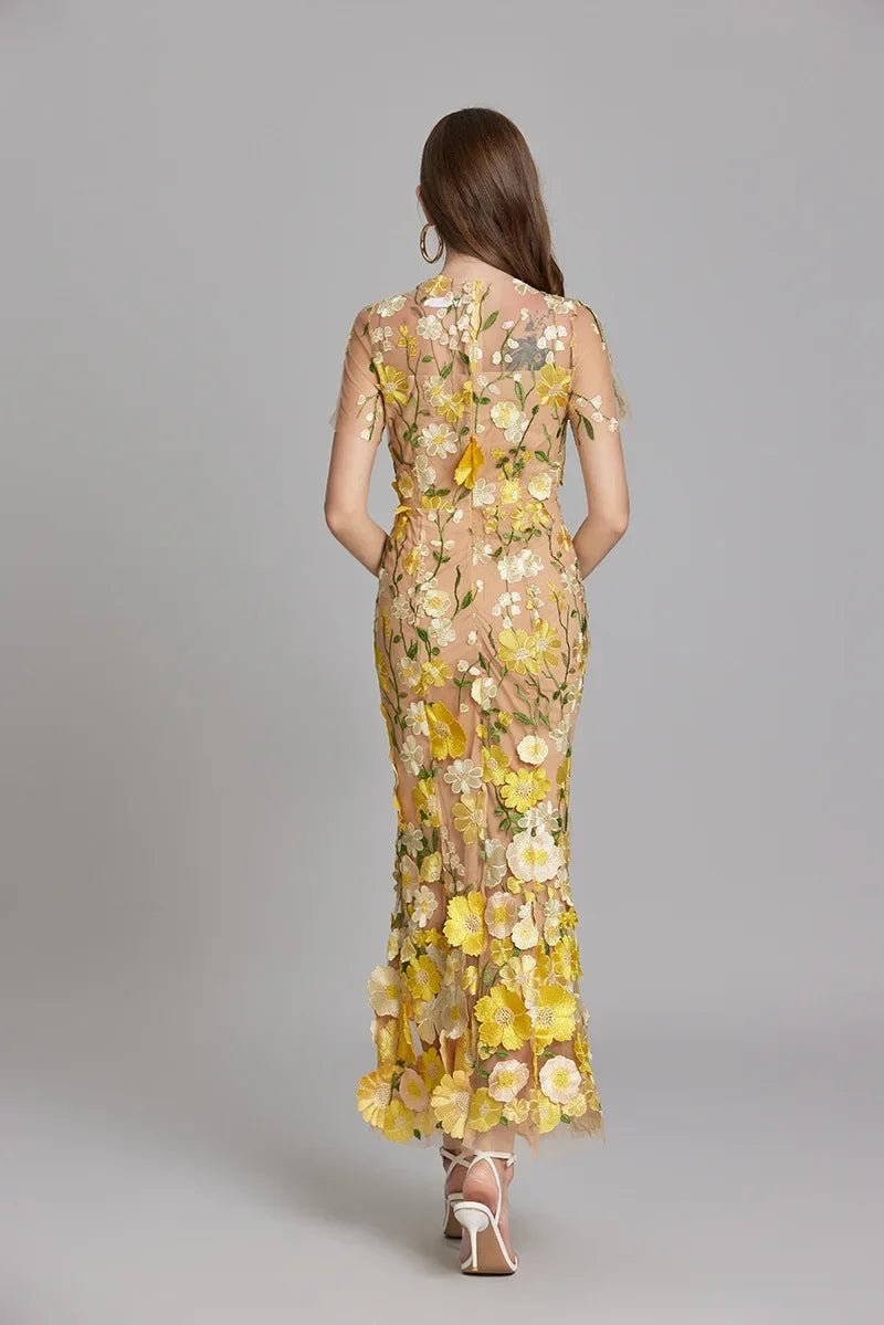 Sophia™ | Elegante Vestito Midi con Motivo Floreale