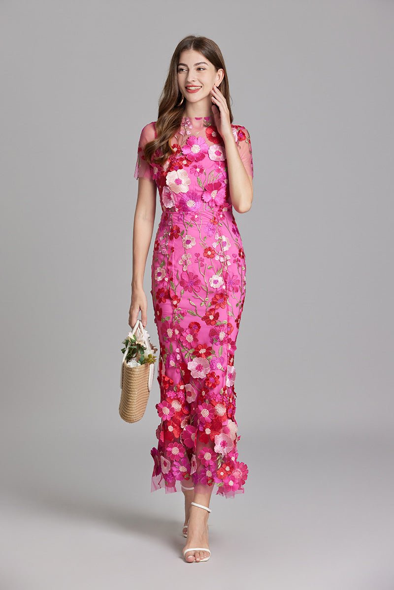 Sophia™ | Elegante Vestito Midi con Motivo Floreale