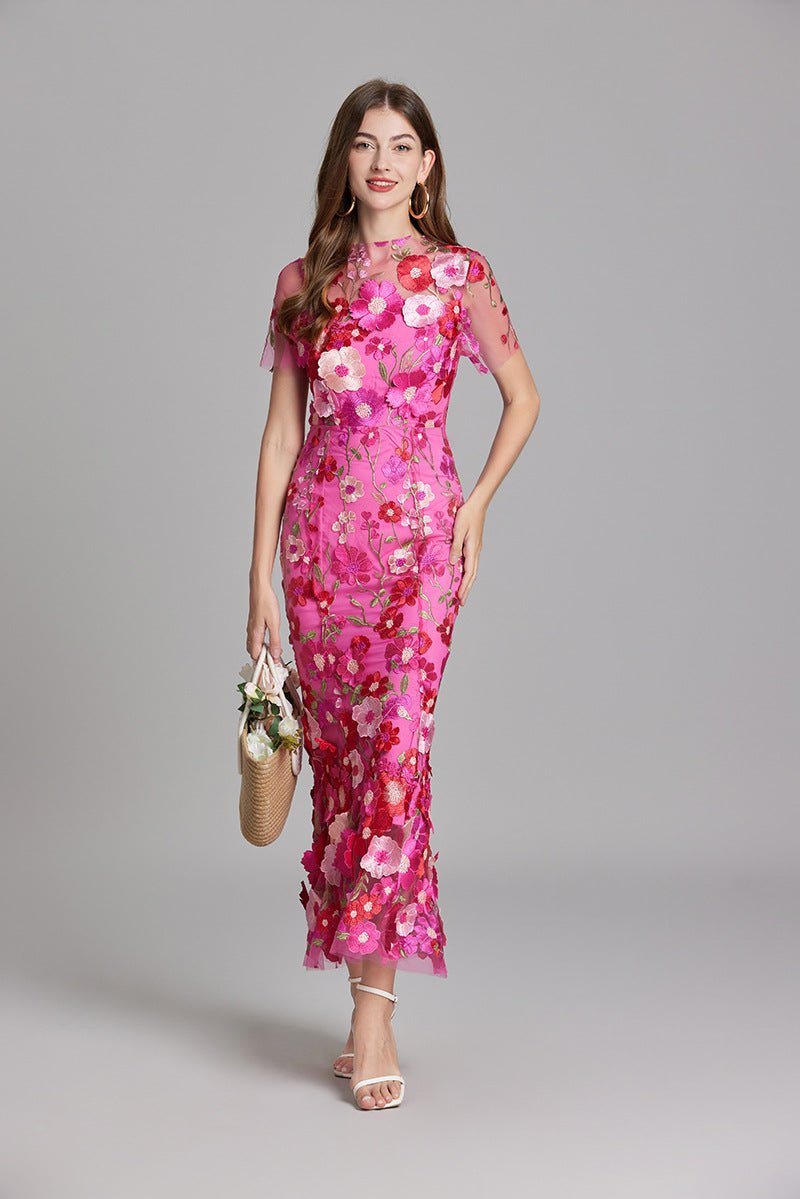 Sophia™ | Elegante Vestito Midi con Motivo Floreale