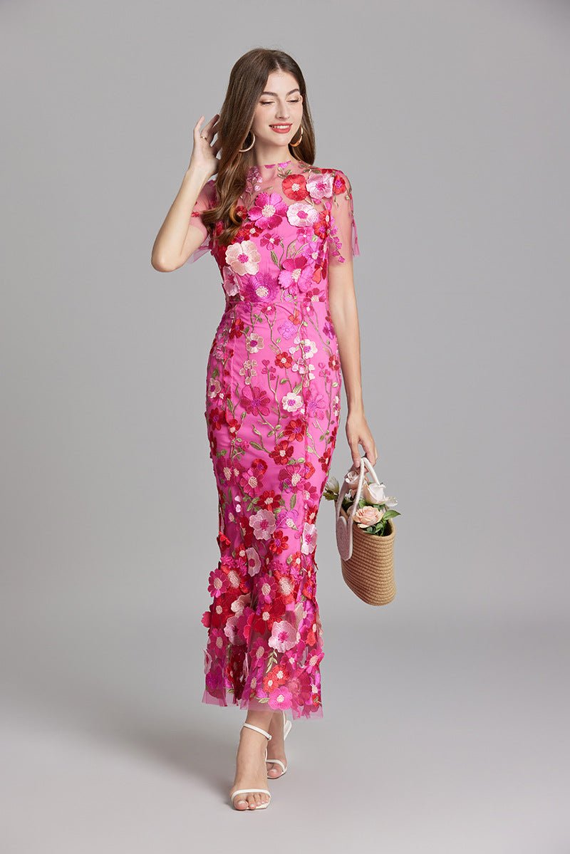 Sophia™ | Elegante Vestito Midi con Motivo Floreale