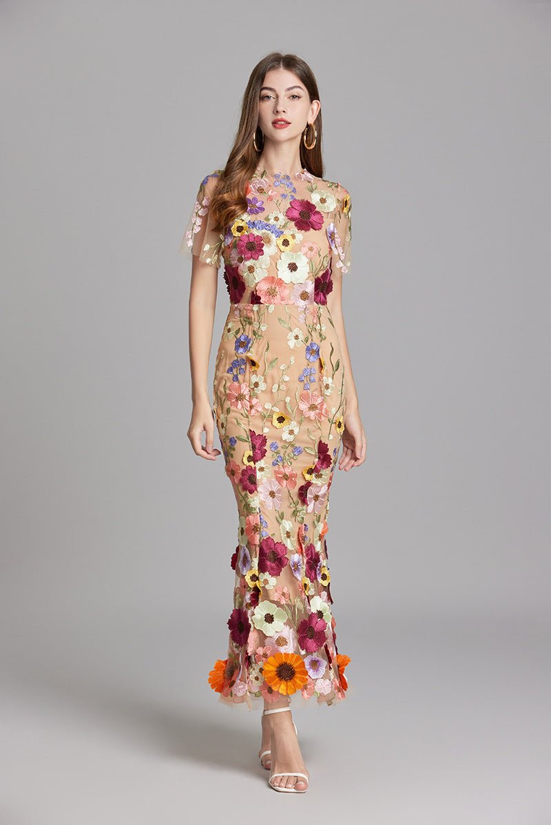 Sophia™ | Elegante Vestito Midi con Motivo Floreale
