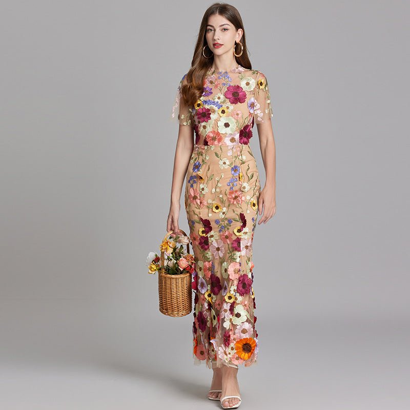 Sophia™ | Elegante Vestito Midi con Motivo Floreale
