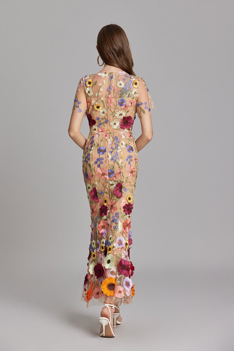 Sophia™ | Elegante Vestito Midi con Motivo Floreale