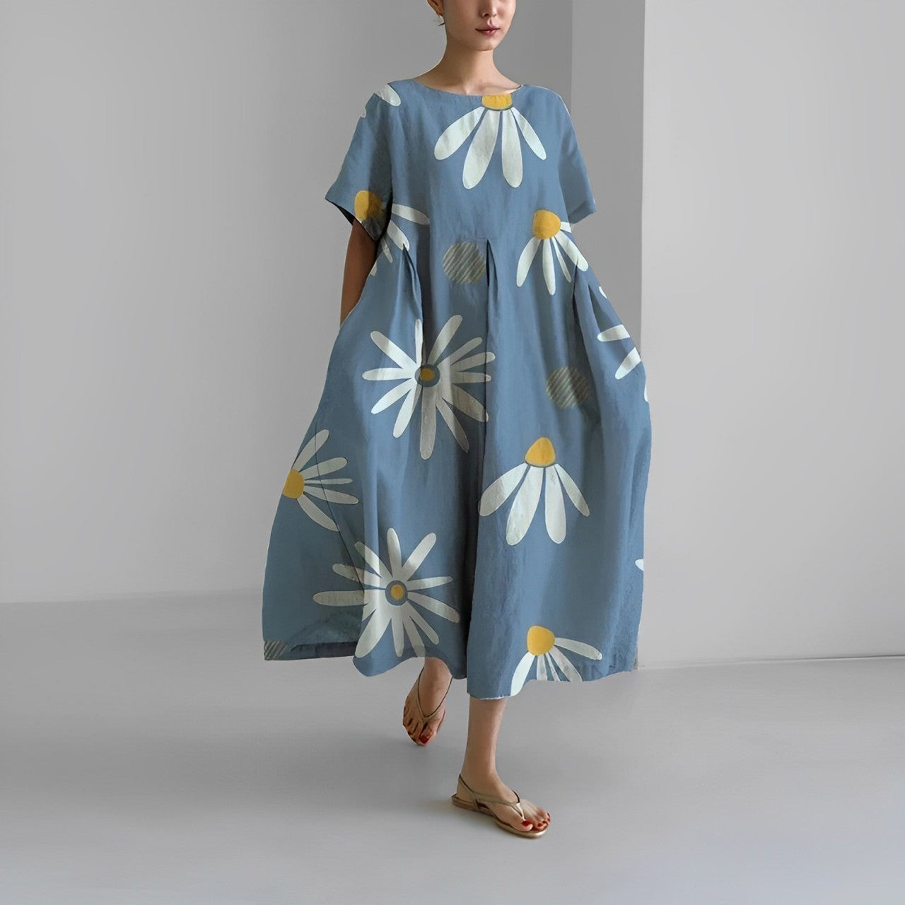 Daisy - Abito Maxi Lungo Ampio Retro